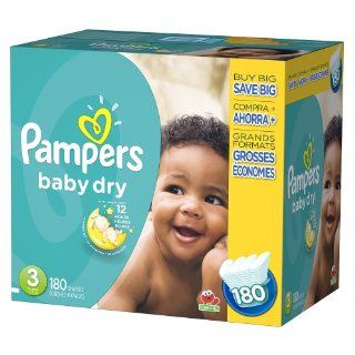 Pampers Baby Dry Diaper Super Economy Pack   Size 3   180 Ct  Baby Bathing Products  Baby