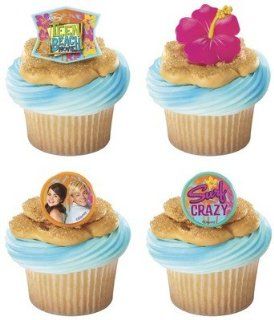 12 Teen Beach Movie Summer Fun Plastic Cupcake Rings Party Favors Cake Toppers Toys & Games