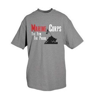 One Sided Imprinted T Shirt   Marine Corps   Grey S  Athletic T Shirts  Sports & Outdoors