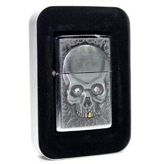 Gothic Theme Raised Image Series 5 Refillable Butane Torch Lighter with Tin Gift Box   Factory New   2 1/4 Inch Height 