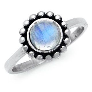 Natural Moonstone 925 Sterling Silver Balinese Ring Size 9 SilverShake Jewelry