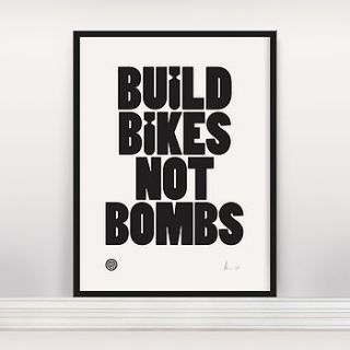 'build bikes' ltd edition screen print by anthony oram