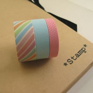 washi tape set of three rolls by serious stamp