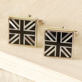 mother of pearl union jack cufflinks by highland angel