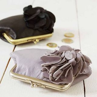leather ruffle purse by kay morgan