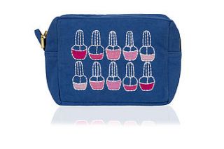 blueberry nail varnish make up bag by sewlomax