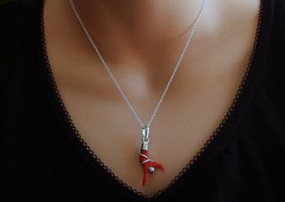 coral branch and pearl silver necklace by prisha jewels