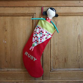 personalised christmas stocking spots by lula handmade