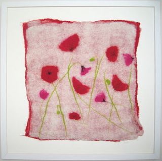 hand felted poppy wall art by mel anderson design