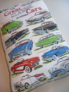 vintage classic american cars cushion by clare carter designs