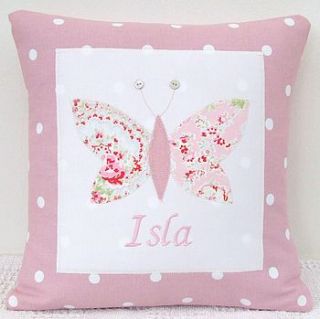 personalised spotty pink cushion by angelcake designs