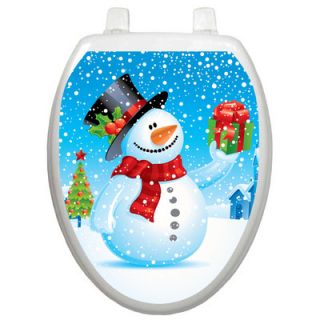 Toilet Tattoos Holiday Gold Christmas Tree Toilet Seat Decal