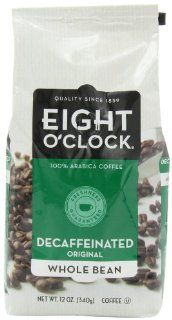 Eight O'Clock Coffee, Decaffeinated Whole Bean, 12 Ounce Bag (Pack of 4)  Roasted Coffee Beans  Grocery & Gourmet Food