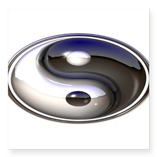 Chrome Yin Yang Oval Sticker by ADMIN_CP772620