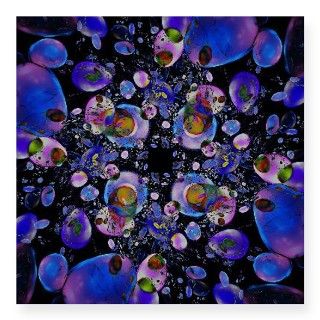 Blue Infinity Fractal Aweso Square Sticker 3 x 3 by ADMIN_CP109657231