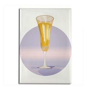 Champagne Glass Rectangle Magnet by dreamup