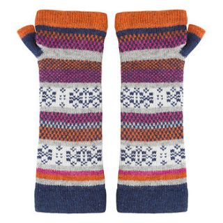 fair isle knitted wrist warmers by sian o'doherty