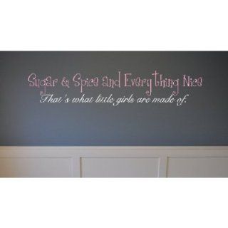 Sugar & Spice and Everything Nice quote 28x10 wall saying quote   Wall Decor Stickers