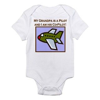 Grandpas Co Pilot Airplane Infant Bodysuit by kidoodletees