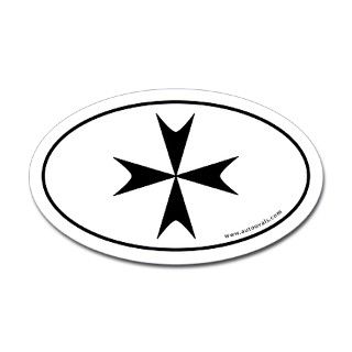 Maltese Cross Bumper Sticker  White (Oval) by autoovals