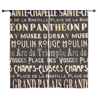 Parisian Letter Art Collage Curtains by dillardsmugshop