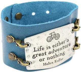 Lenny and Eva Ocean with Silver Sentiment 'Life is Either' Wide Cuff Bracelet Jewelry