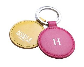 personalised leather keyring by noble macmillan