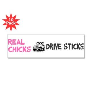 Real ChicksDrive Sticks Bumper Sticker ( 10) by chicks_jeep