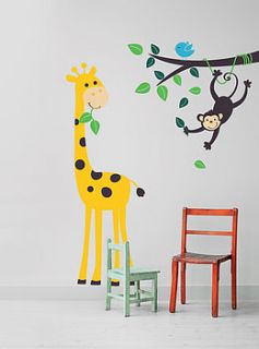 monkey branch and giraffe wall stickers by parkins interiors