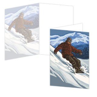 ECOeverywhere Happy Skier Boxed Card Set, 12 Cards and Envelopes, 4 x 6 Inches, Multicolored (bc11887)  Blank Postcards 