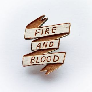 game of thrones brooch   'fire and blood' by kate rowland illustration