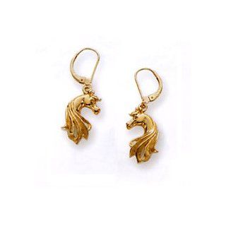 14KT Gold Arabian Horse Head Earrings 