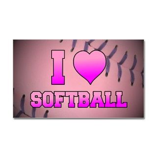 I Love Softball (Pink Softball) Decal by JINJINJUNCTION