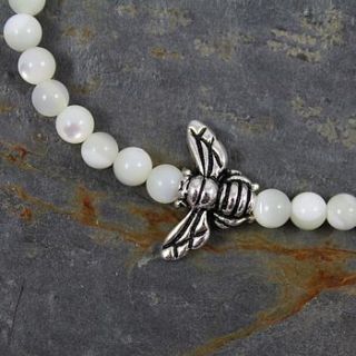 mother of pearl femininity bee bracelet by nest