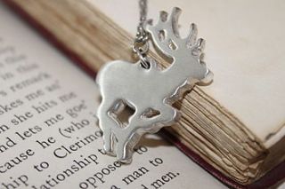 silver stag necklace by tuesday's child
