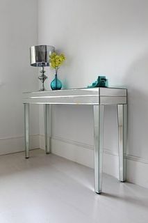 tapered leg mirrored console table by out there interiors