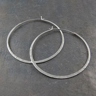 battered sterling silver large hoop earrings by otis jaxon silver and gold jewellery