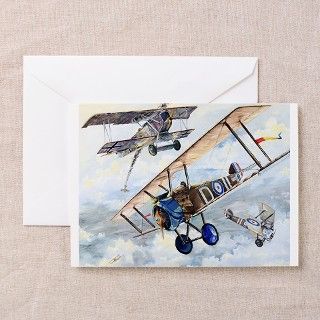 WWI RFC RAF Sopwith Camel airplane Greeting Card by CharlesTaylorIllustrations3