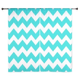 Teal and White Chevron 60 Curtains by chevroncitystripes