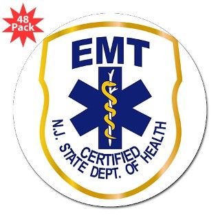 3" Lapel Sticker (48 pk) NJ EMT by meyer911store