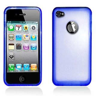 Apple Iphone 4 Transparent + Blue Skin Cell Phones & Accessories