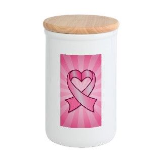 Breast Cancer Heart Ribbon Container by MightyNiceStuff