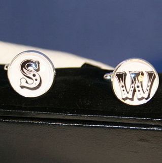 personalised silver initial cufflinks by all things brighton beautiful