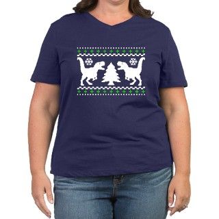 FUNNY Ugly Holiday Dino Sweater Womens Plus Size by RealEvilTees