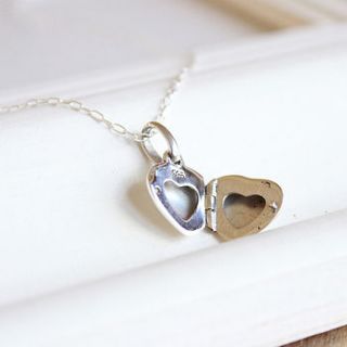 heart locket necklace by lily & joan