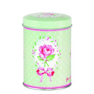 amelie green tin flour shaker by the country cottage shop
