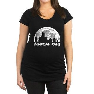 Detroit City   Big Moon Design Maternity T Shirt by RobotFace