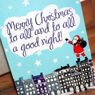personalised santa christmas cards & stickers by ten and sixpence