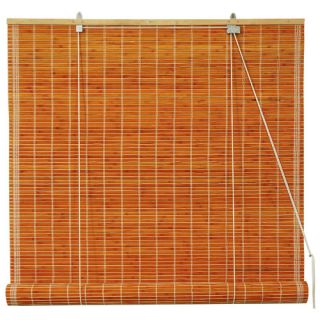 Burnt Bamboo Roll Up Blinds in Olive Green