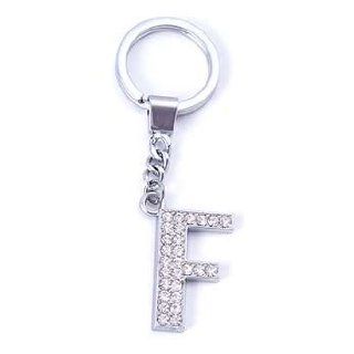 Rhinestone Crystal Letter F Key Ring Clothing
